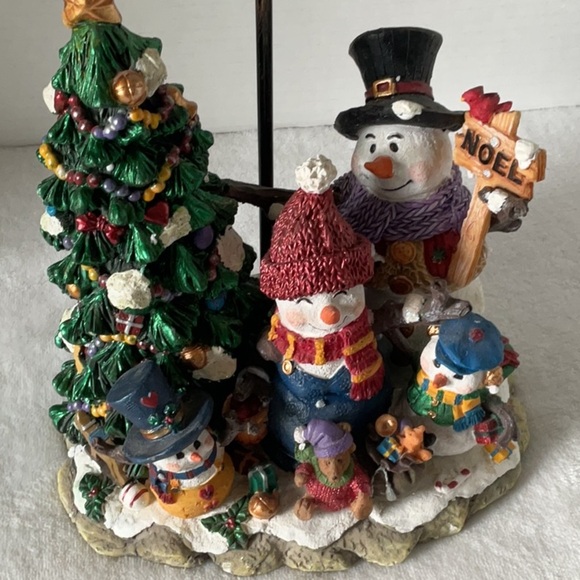 Festive Snowman and Christmas Tree Holiday tea lamp candle - Picture 1 of 9